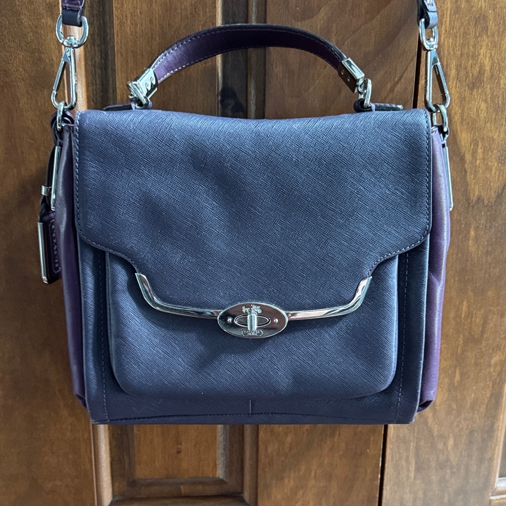 Coach Madison - two tone Purple Leather Top-Handle Crossbody Bag